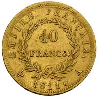 40 franków 1811 A, Paryż, Fr. 505, złoto, 12.91 g