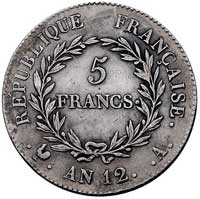5 franków AN 12 (1804), Paryż, rzadkie