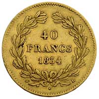 40 franków 1834 L, Bayonne, Fr. 559, złoto, 12.84 g