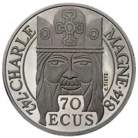 70 ecu = 500 franków 1990, Paryż, Karol Wielki, Fr. 622, platyna, 20.01 g