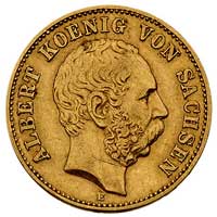 Albert 1873-1902, 20 marek 1876/E, Muldenhütten, J. 262, Fr. 3841, złoto, 7.94 g