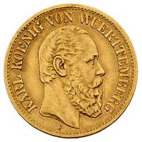 10 marek 1881/F, Stuttgart, J.292, Fr. 3873, złoto, 3.93 g