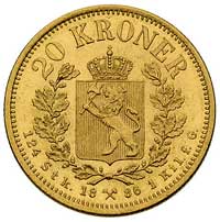 Oskar II 1872-1905, 20 koron 1886, Kongsberg, Fr