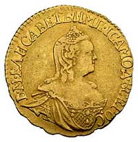 rubel 1756, Petersburg, Bitkin 42, Fr. 100, złoto, 1.57 g