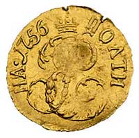 połtina 1756, Petersburg, Bitkin 45, Fr. 101, złoto, 0.65 g