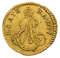 połtina 1777, Petersburg, Bitkin 109, Fr. 119, złoto, 0.64 g