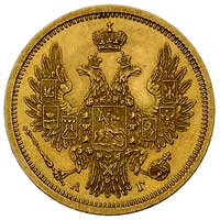 5 rubli 1855, Petersburg, Bitkin 37, Fr. 138, złoto, 6.53 g, ładny egzemplarz, patyna