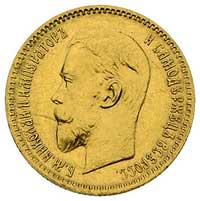 5 rubli 1909, Petersburg, Bitkin 34 (R), Fr. 162, złoto, 4.3 g, rzadszy rocznik