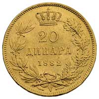 20 dinarów 1882 V, Wiedeń, Fr. 4, złoto, 6.45 g