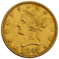 10 dolarów 1847, Nowy Orlean, Fr. 156, złoto, 16