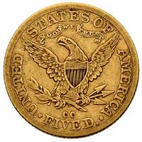 5 dolarów 1892, Carson City, Fr. 146, złoto, 8.2