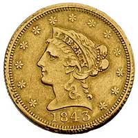 2 1/2 dolara 1843, Filadelfia, Fr. 114, złoto, 4