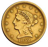 2 1/2 dolara 1852, Filadelfia, Fr. 114, złoto, 4.10 g