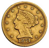 2 1/2 dolara 1871, San Francisco, Fr. 119, złoto, 4.13 g