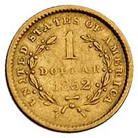 1 dolar 1852, Filadelfia, Fr. 84, złoto, 1.65 g