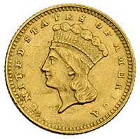 1 dolar 1874, Filadelfia, Fr. 94, złoto, 1.67 g, ładny egzemplarz, patyna