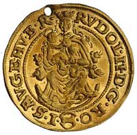 dukat 1606, Krzemnica, Huszar 1003. Fr. 34, złoto, 3.48 g, mała dziurka