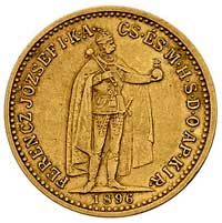 10 koron 1896, Krzemnica, Fr. 94, zloto 3.36 g, 