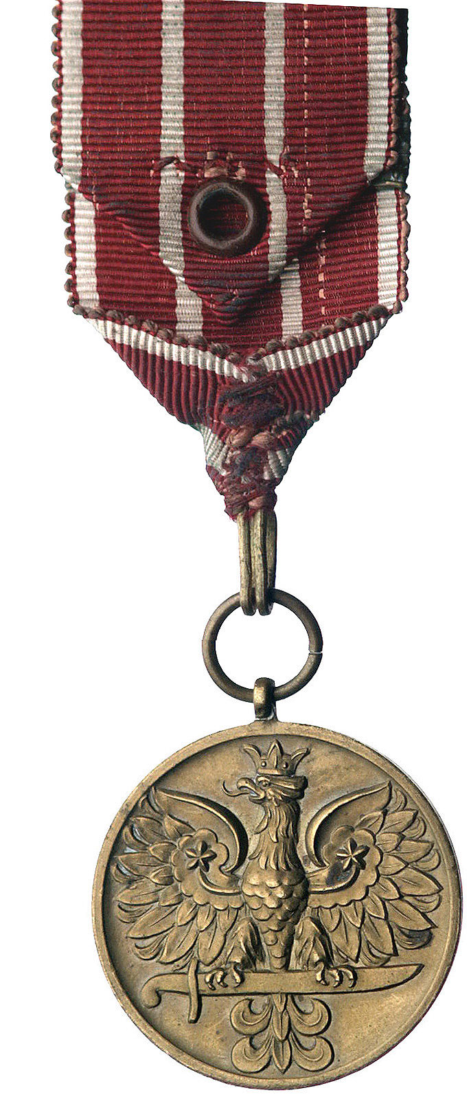 medal Wojska wraz z legitymacjami nadany po raz I, II i III chorążemu Władysławowi Prządce 8.08.1949, medal na wstążce, brąz 35 mm,