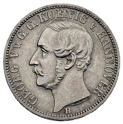 Jerzy V 1851-1866, 1/6 talara 1866, AKS 145