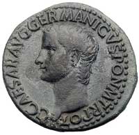 Kaligula 37-41, as, Aw: Popiersie cesarza w lewo i napis w otoku C CAESAR AVG GERMANICVS PON M TR ..