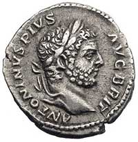 Karakalla 198-217, denar, Aw: Popiersie w wieńcu