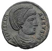 Helena żona Konstancjusza I i matka Konstantyna Wielkiego, AE-18, Aw: Popiersie w kunsztownym diad..