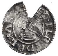 Etelred 978-1016, denar Aw: Popiersie króla w lewo i napis w otoku EDELRED REX ANG., Rw: Mały krzy..