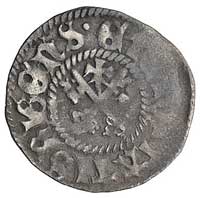Ryga- wspólna moneta arcybiskupstwa i miasta, szeląg 1479-1481, Sede Vacante, Aw: Herb arcypiskups..