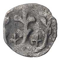 denar koronny, Aw: Korona, Rw: Orzeł, Gum. 412, nienotowany wariant korony