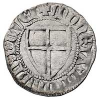 Konrad III von Jungingen 1393-1407, szeląg, Aw: Tarcza wielkiego mistrza i napis MAGST CORADVS TER..