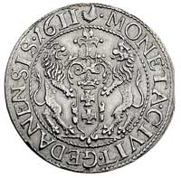 ort 1611, Gdańsk, odmiana z kropką za łapą niedźwiedzia, Kurp. 2235 (R2), Gum. 1382, moneta z końc..