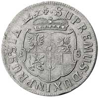 ort 1674, Królewiec, pod popiersiem księcia litery H.S., Schrötter 1627, Neumann 11.116 a