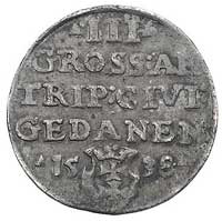 trojak 1538, Gdańsk, odmiana napisu PRVSS i korona bez krzyża, Kurp. 514 (R1), ale inna interpunkc..