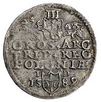 trojak 1589, Olkusz, na awersie znak mennicy, Wal. X 3, Kurp. 557 (R1)