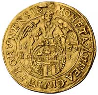 dukat 1659, Toruń, H-Cz. 2146 (R3), Fr. 60, T. 35, złoto, 3.31 g, ślad po zawieszce