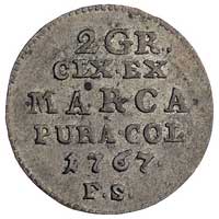 2 grosze srebrne 1767, Warszawa, Plage 246, patyna, ładnie zachowane