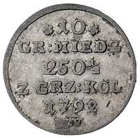 10 groszy miedzianych 1792, Warszawa, odmiana z 