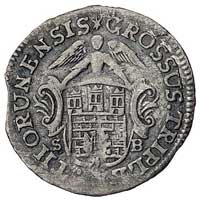 trojak 1765, Toruń, Plage 518, moneta z końcówki