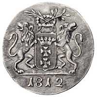 grosz, 1812, Gdańsk, Plage 49, srebro 1.98 g, bardzo rzadki, ładnie zachowany