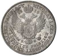 5 złotych 1832, Warszawa, Plage 41, minimalnie justowana, ale bardzo ładna moneta