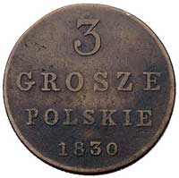 trojak 1830, Warszawa, odmiana z literami KG, Plage 172 (R3), w cenniku Berezowskiego 40 złotych, ..