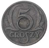 5 groszy 1939, Warszawa, Parchimowicz 9 b, cynk, 1.74 g, moneta bez dziurki z wyrażnie zaznaczonym..