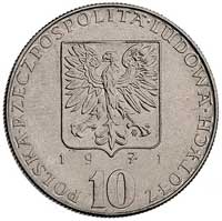 10 złotych 1971, F A O, Parchimowicz 238, awers obrócony w stosunku do rewersu o 180 stopni