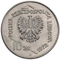 10 złotych 1972, 50 Lat Portu w Gdyni, Parchimowicz 240, awers obrócony w stosunku do rewersu o 18..
