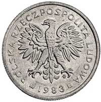 2 złote 1983, Warszawa, aluminium, 1.00 g, egzemplarz wybity na krążku monety 20 groszowej, Parchi..