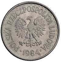 1 złoty 1984, Warszawa, miedzionikiel 7.58 g, egzemplarz wybity na krążku monety 10 złotowej, Parc..