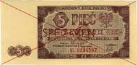 5 złotych 1.07.1948, SPECIMEN, seria AL 1234567,
