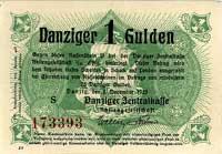 1 gulden 1.11.1923, Miłczak G37, Ros. 828, na odwrocie nadruk \Ungültig! / Nicht zugelassen / im Z..