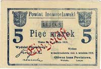 Inowrocław powiat, 5 i 20 marek 4.09.1919, razem 2 sztuki